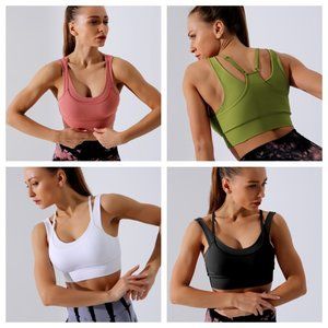 Qbe 3 pcs Women Yoga Workout Seamless Bra Crop Top